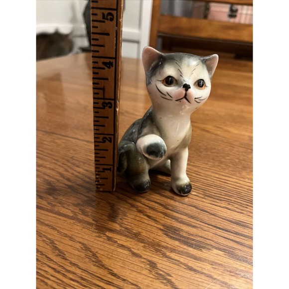 Nippon Yoko Boeki 4.5” Kitten-Japan Mid Century Modern Cat Ceramic Statue Kitsch - Picture 8 of 8